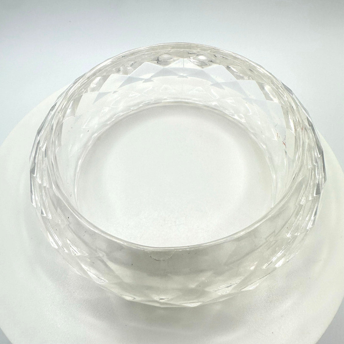 1940s vintage retro clear faceted lucite statement chunky bangle bracelet