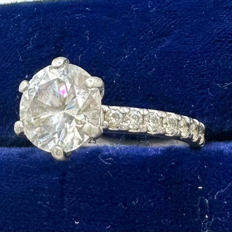 China 925 sterling silver cubic zirconia CZ half eternity solitaire ring size 4