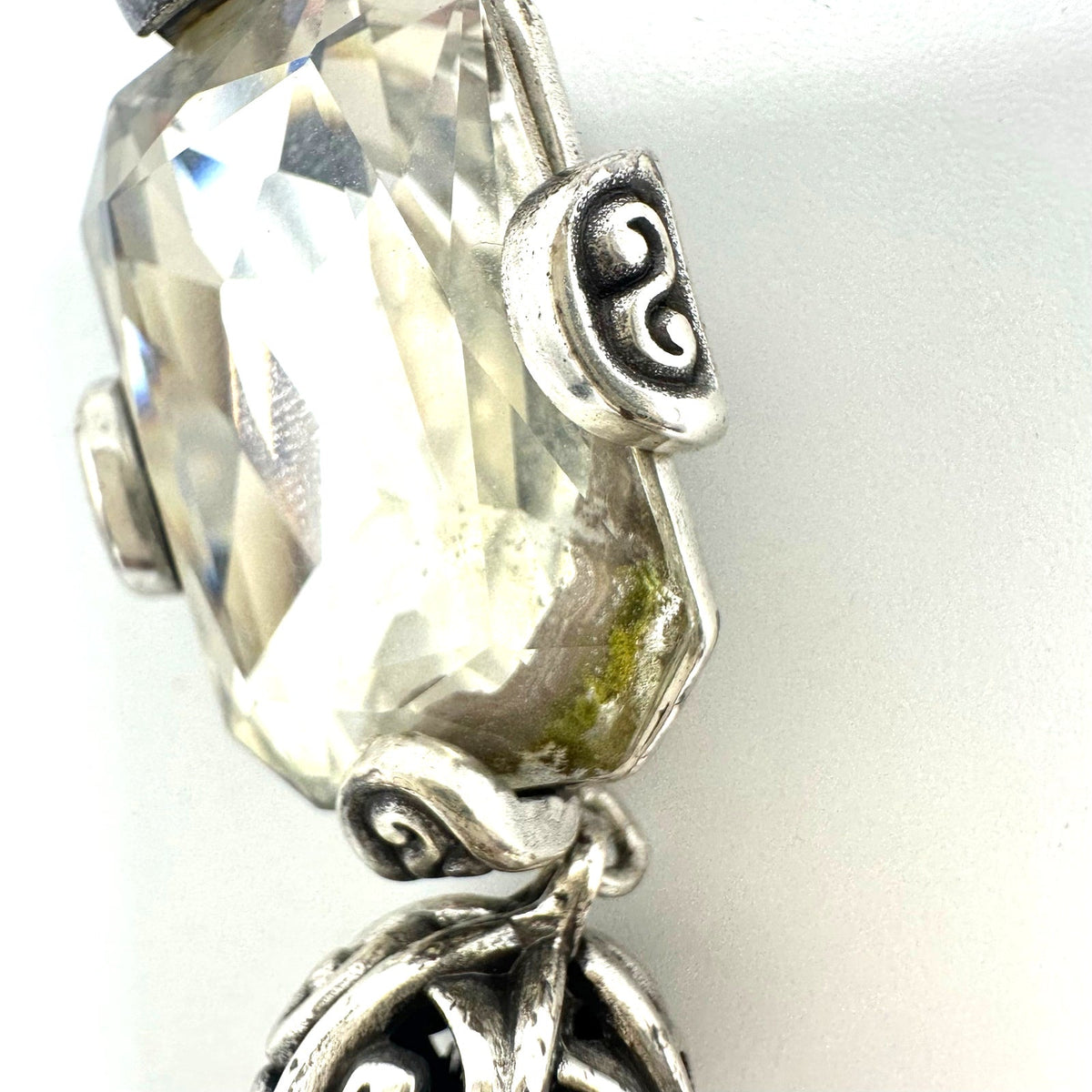 Brighton Compassionate Crystal silver plated double chain pendant necklace