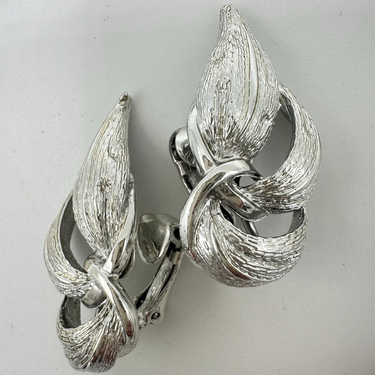 Coro Pegasus vintage silver tone leaf leaves necklace bracelet clip on earrings