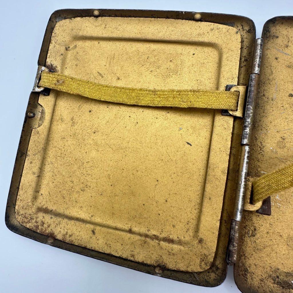 Antique Edwardian 1900s German silver tone portrait cigarette box case compact
