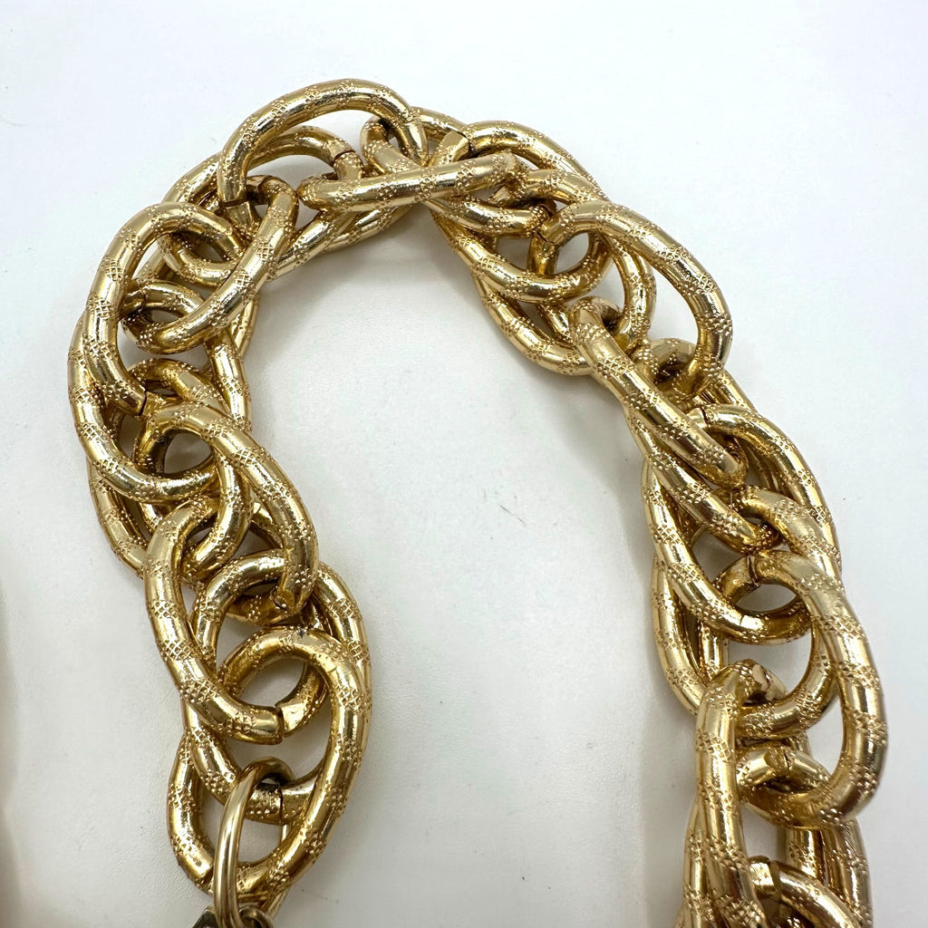 Germany signed vintage gold tone chunky twisted chain statement 24” necklace