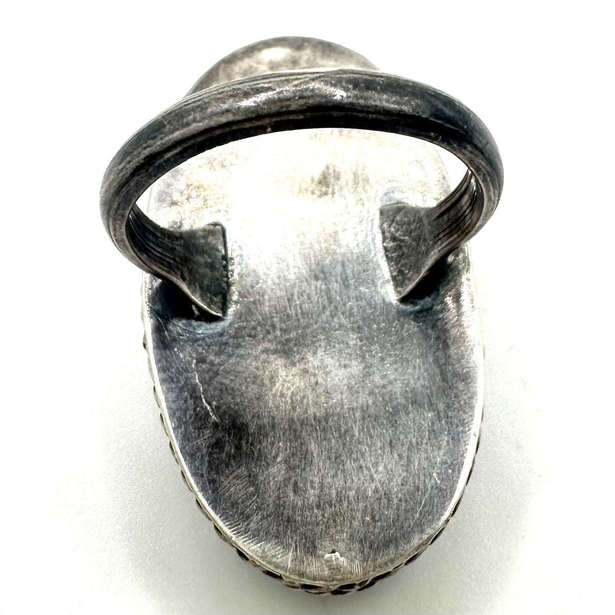 Vintage 925 sterling silver genuine green turquoise poison locket ring size 6