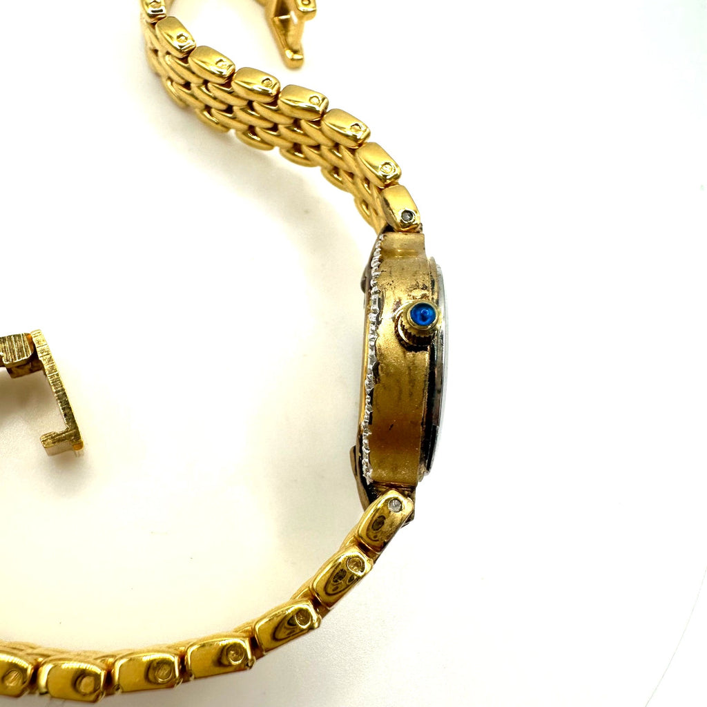 Armitron real diamonds Quartz gold tone round 20.5mm dial stainless steel watch