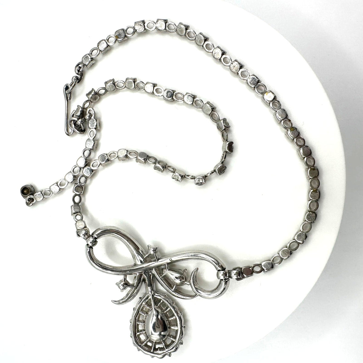 Trifari Alfred Philippe 1952 vintage silver tone clear rhinestones necklace