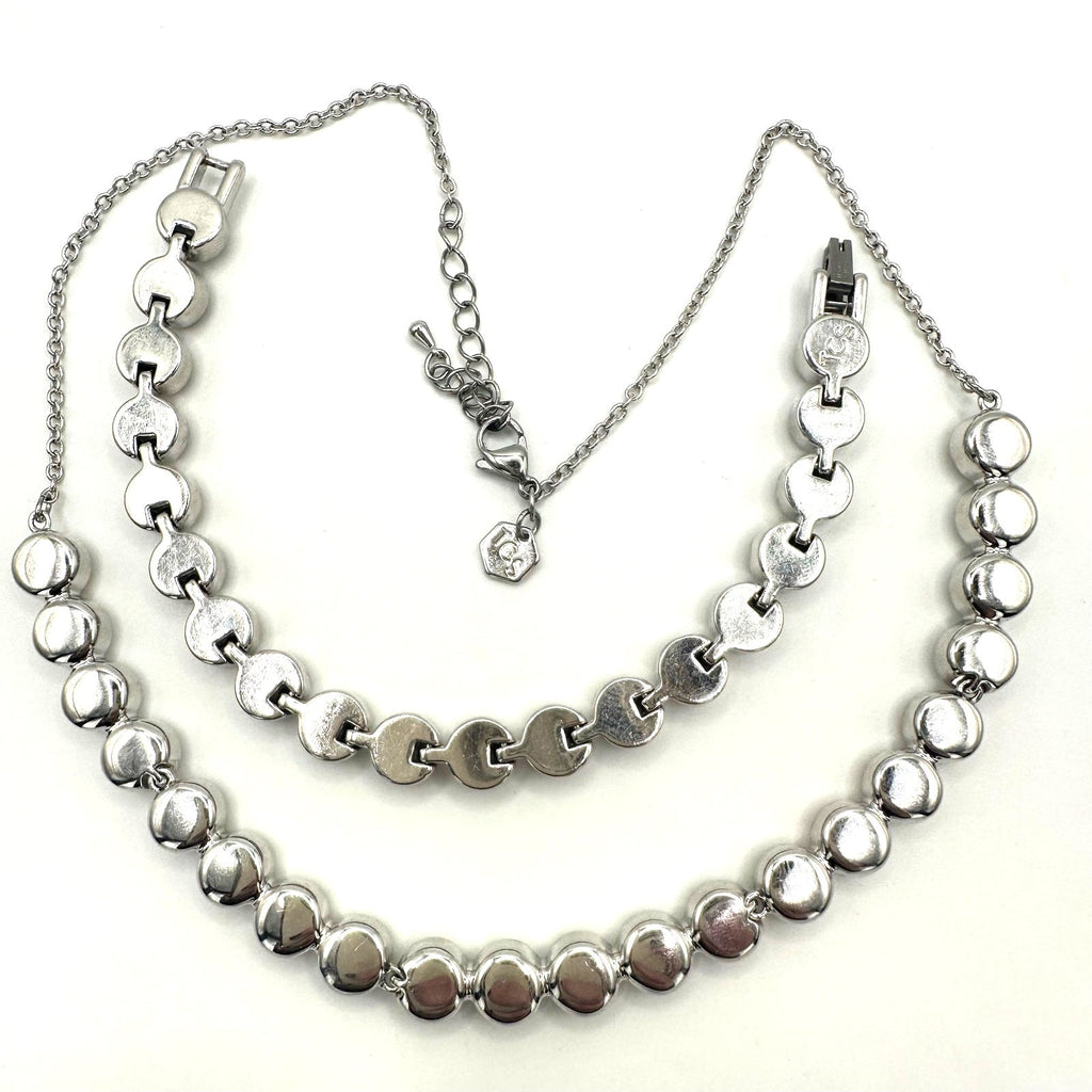 Touchstone Swarovski silver tone Austrian crystals necklace bracelet set