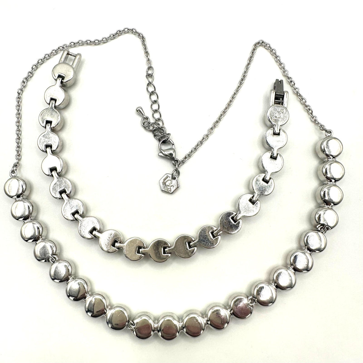 Touchstone Swarovski silver tone Austrian crystals necklace bracelet set