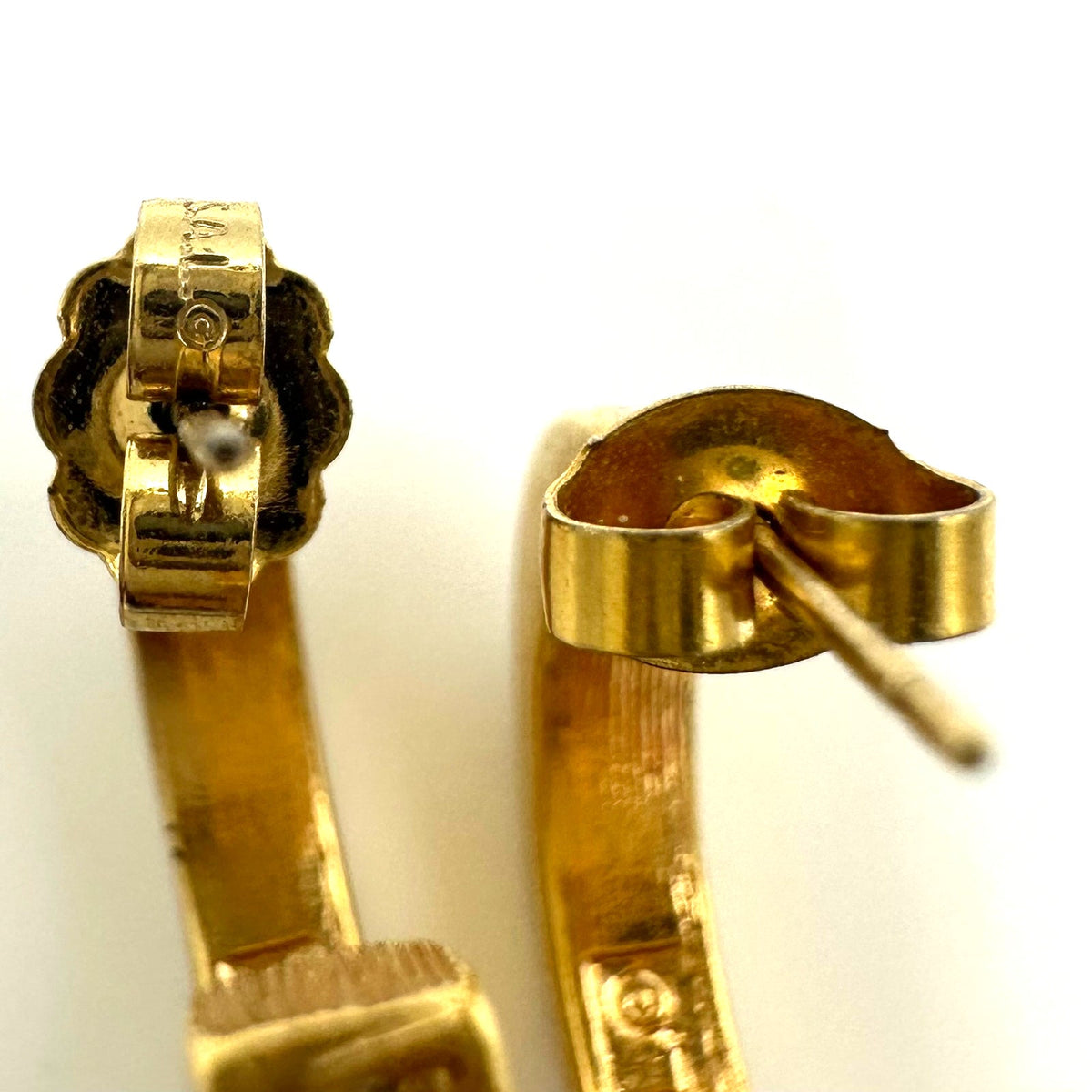 Swarovski SAL gold plated clear Austrian crystals hoop hoops post earrings