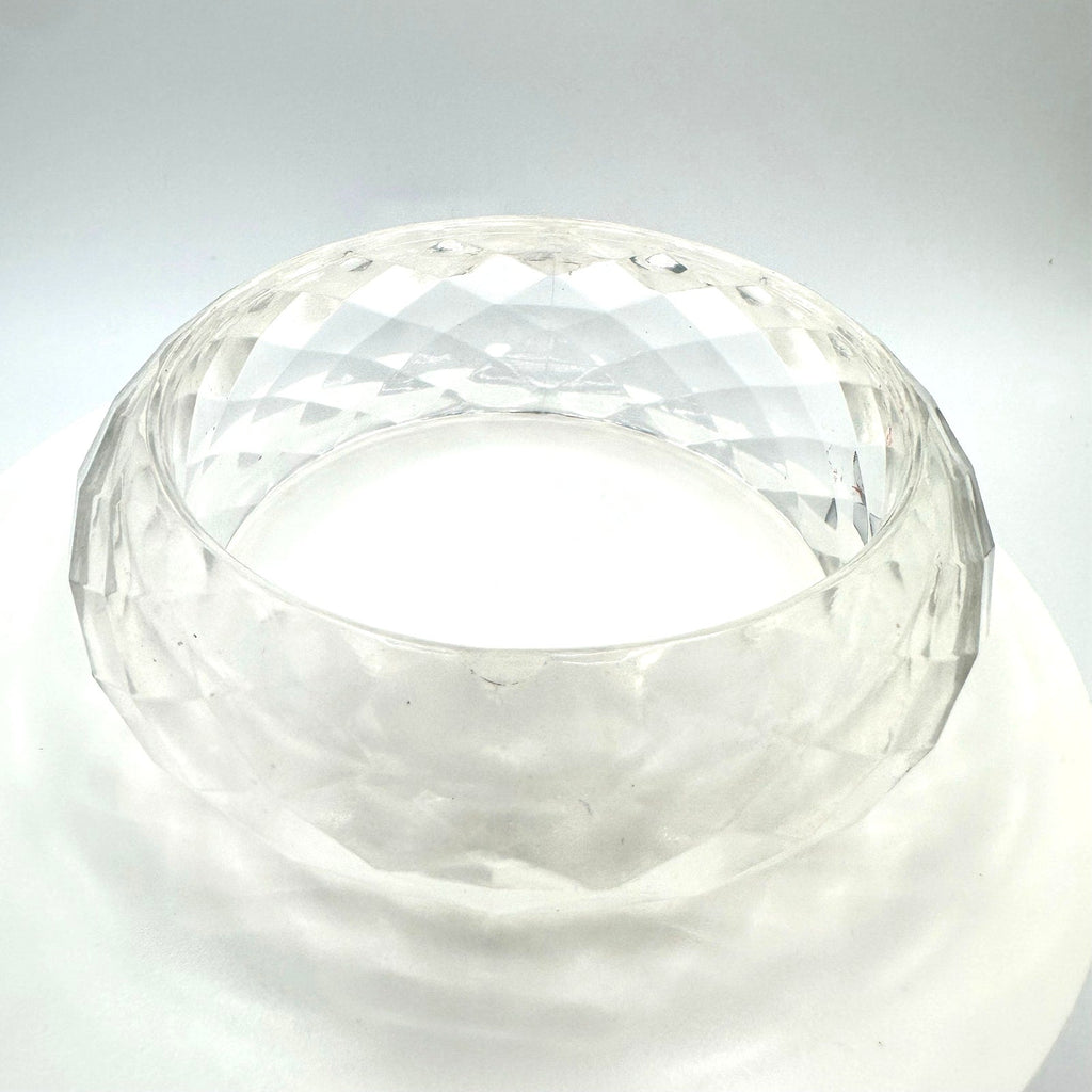 1940s vintage retro clear faceted lucite statement chunky bangle bracelet