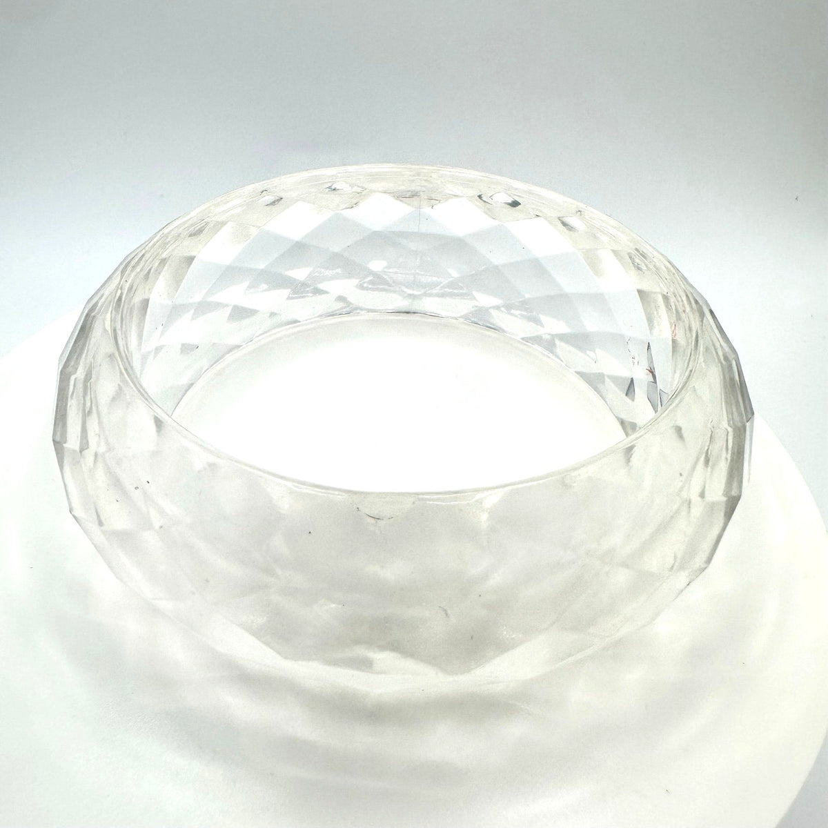 1940s vintage retro clear faceted lucite statement chunky bangle bracelet