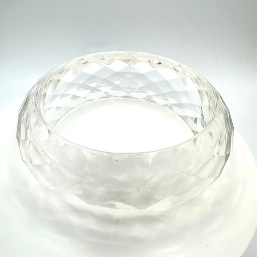 1940s vintage retro clear faceted lucite statement chunky bangle bracelet