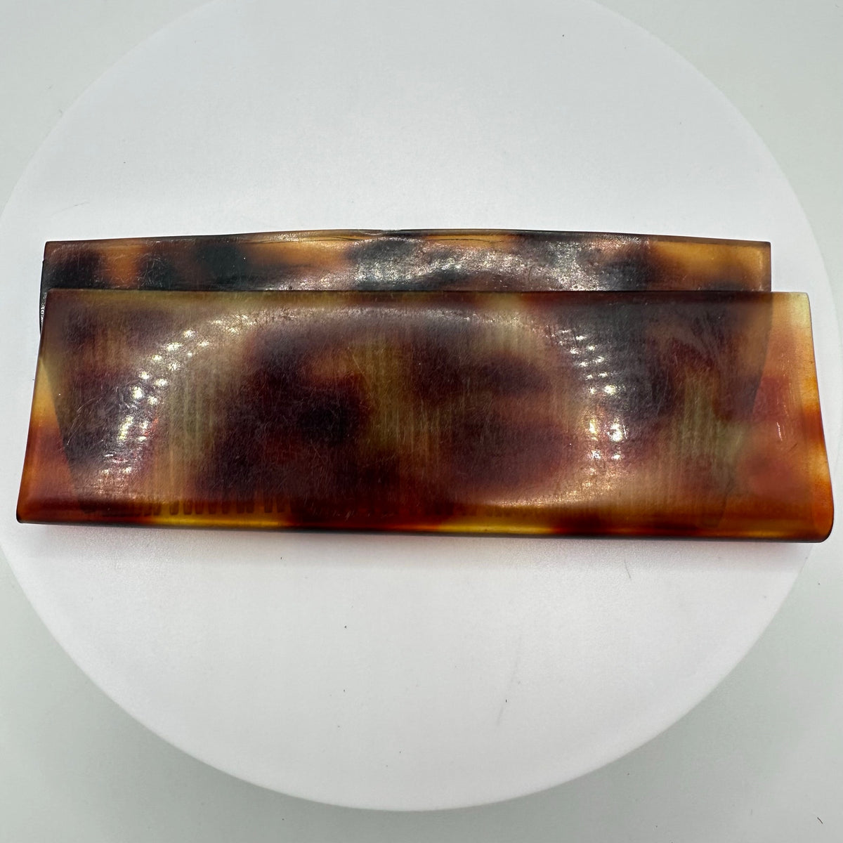 Made in France vintage faux tortoiseshell celluloid rhinestone bees hair comb