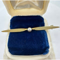 K&L Kordes & Lichtenfels 1960s vintage gold filled faux pearl bar pin brooch