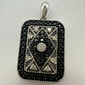 14kt solid white gold white black diamonds treated 0.50CTW pendant 3.13 grams