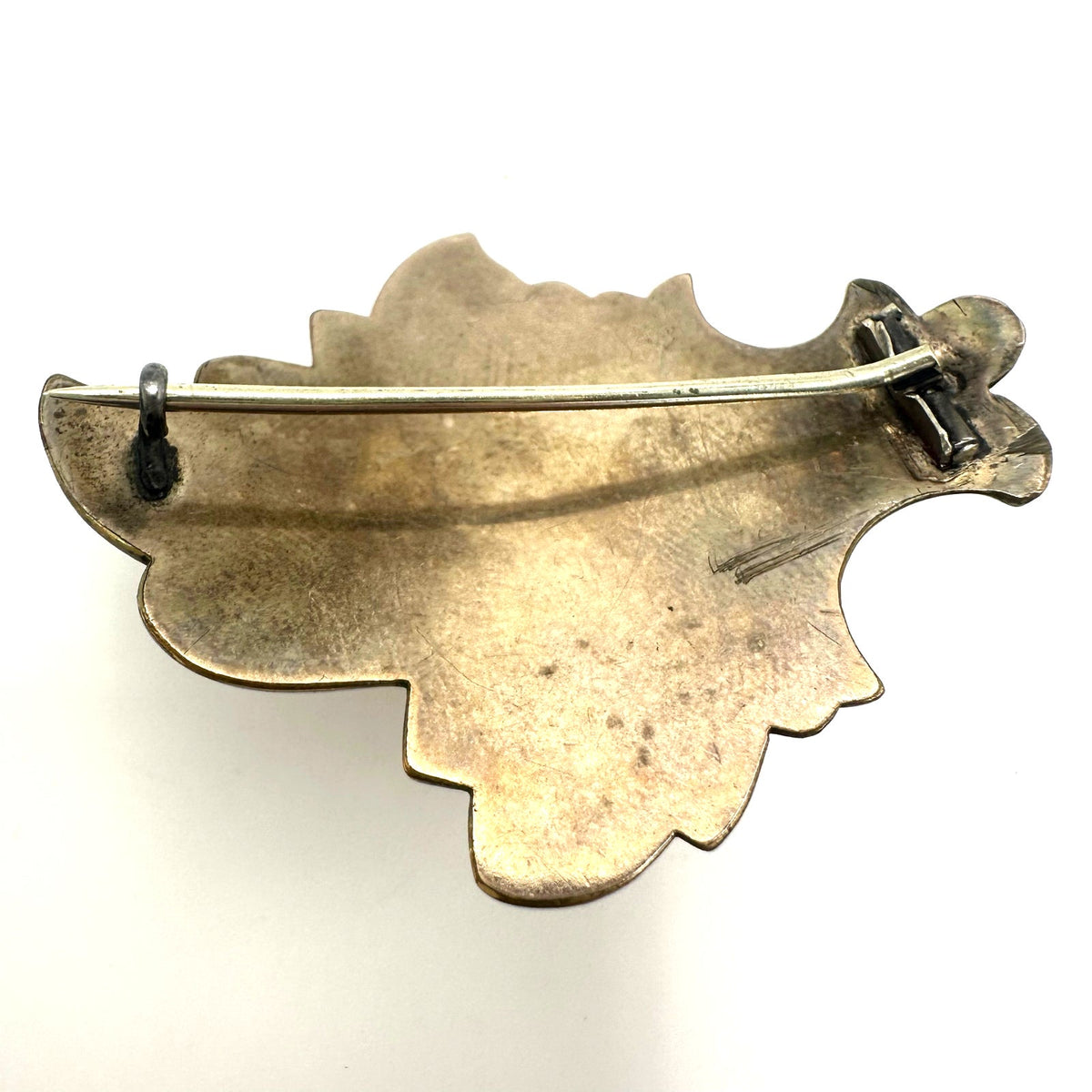 Antique Victorian 1800s gold filled 3D embossed leaves brooch pin 4.88 grams