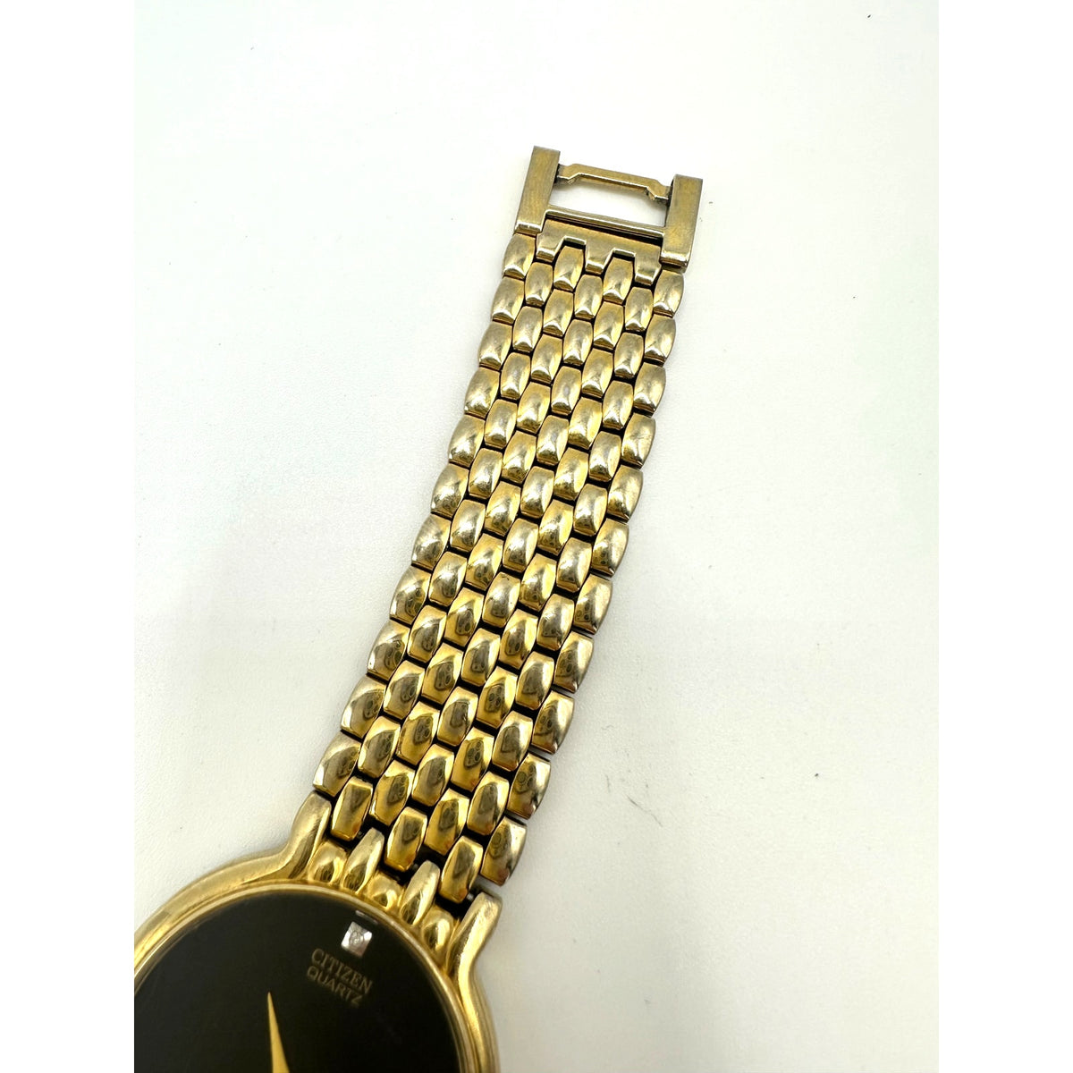 Citizen vintage 1020-954562 Quartz gold black round dial stainless steel watch