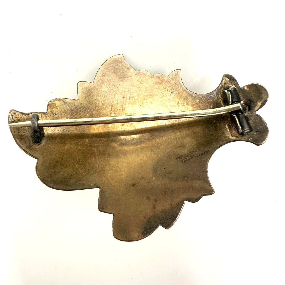 Antique Victorian 1800s gold filled 3D embossed leaves brooch pin 4.88 grams