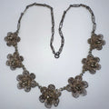 1940s vintage sterling silver handmade filigree graduated necklace 30.50g