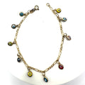 N-TR 925 sterling silver gold vermeil evil eye charms figaro chain bracelet
