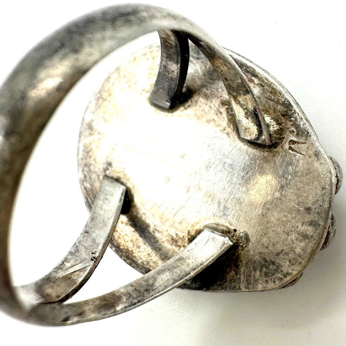 Navajo vintage sterling silver genuine turquoise gemstone roper ring size 7.25