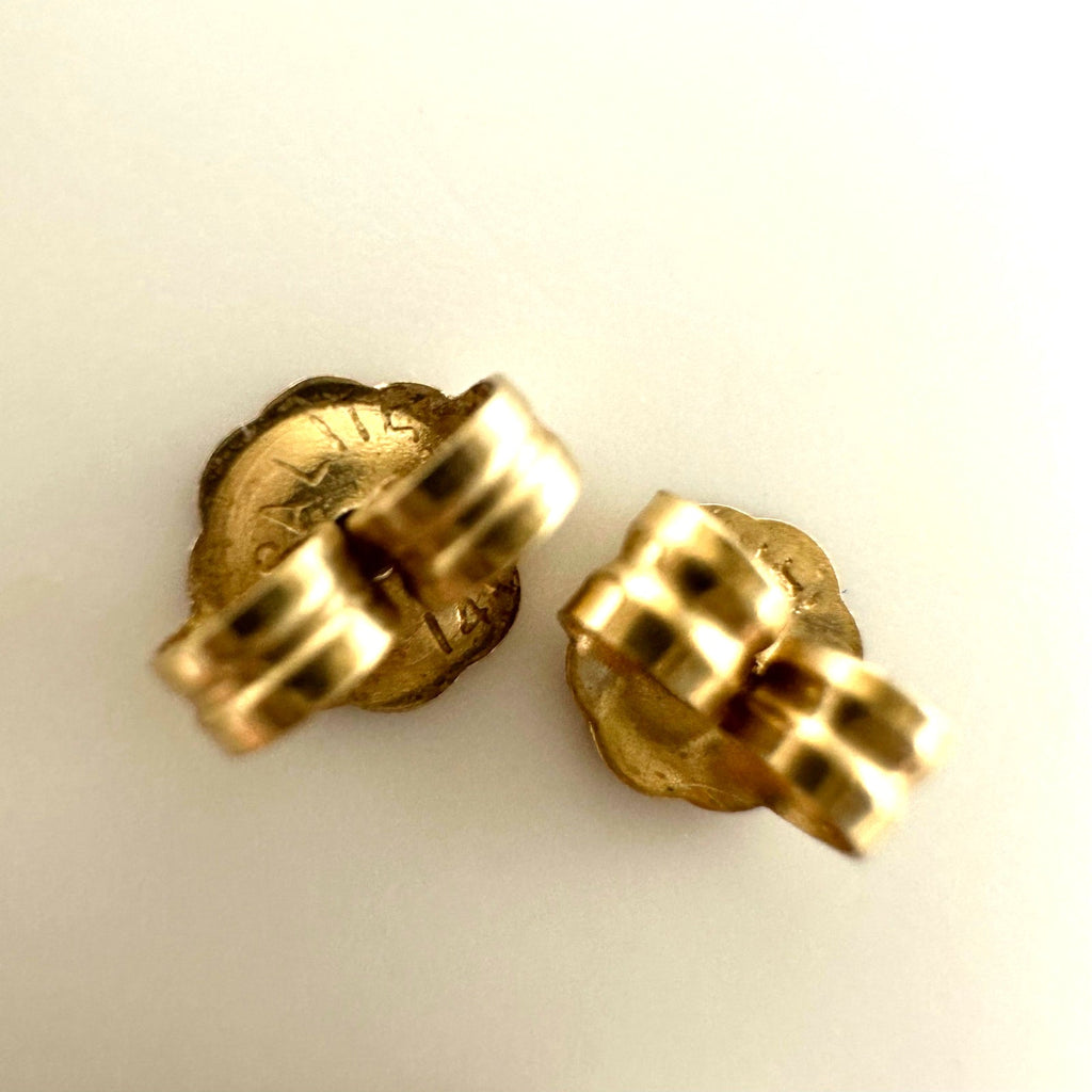 Solid 14kt yellow gold clear cubic zirconia CZ drop dangle post earrings 3.86g