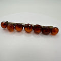 Antique Victorian 1800s genuine faceted Baltic amber beads bar pin brooch