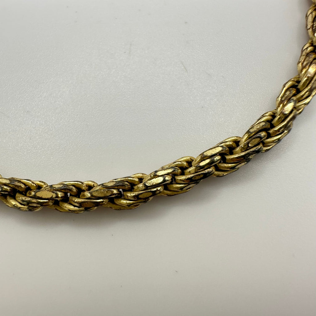 HAN Italy 925 sterling silver gold vermeil unisex twisted rope bracelet 8.32g