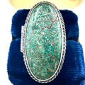 Vintage 925 sterling silver genuine green turquoise poison locket ring size 6