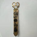 Antique Victorian 1800s gold filled red paste rhinestone scissors brooch pin