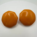 Antique 1930s 1940s butterscotch Bakelite yellow octagonal clip on earrings