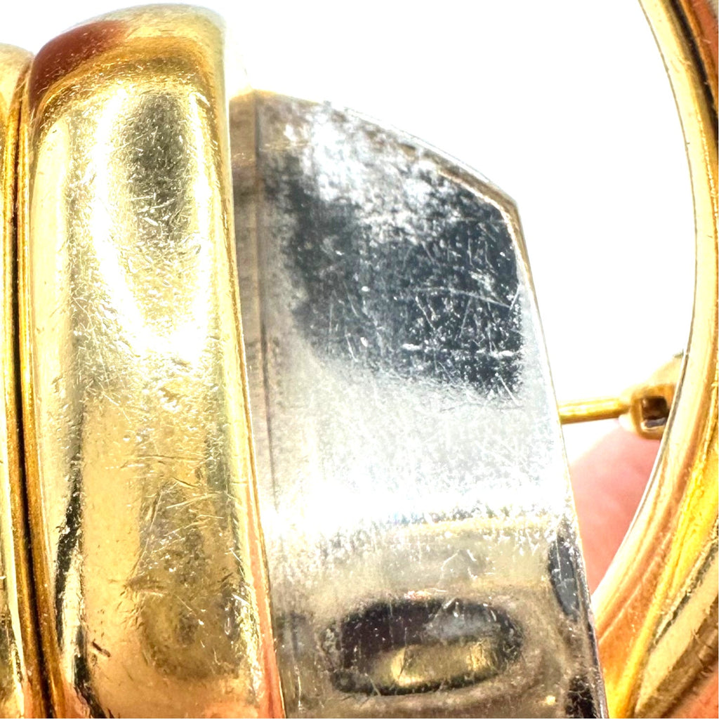Rare Henkel & Grosse 1969 vintage gold rhodium plated silver two tone brooch
