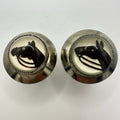 Vintage silver tone domed glass reverse painted intaglio horses cameos cufflinks