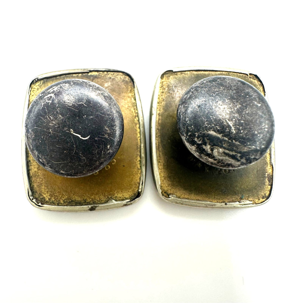 Antique Victorian 1885 rose gold filled silver gilt embossed etched cufflinks