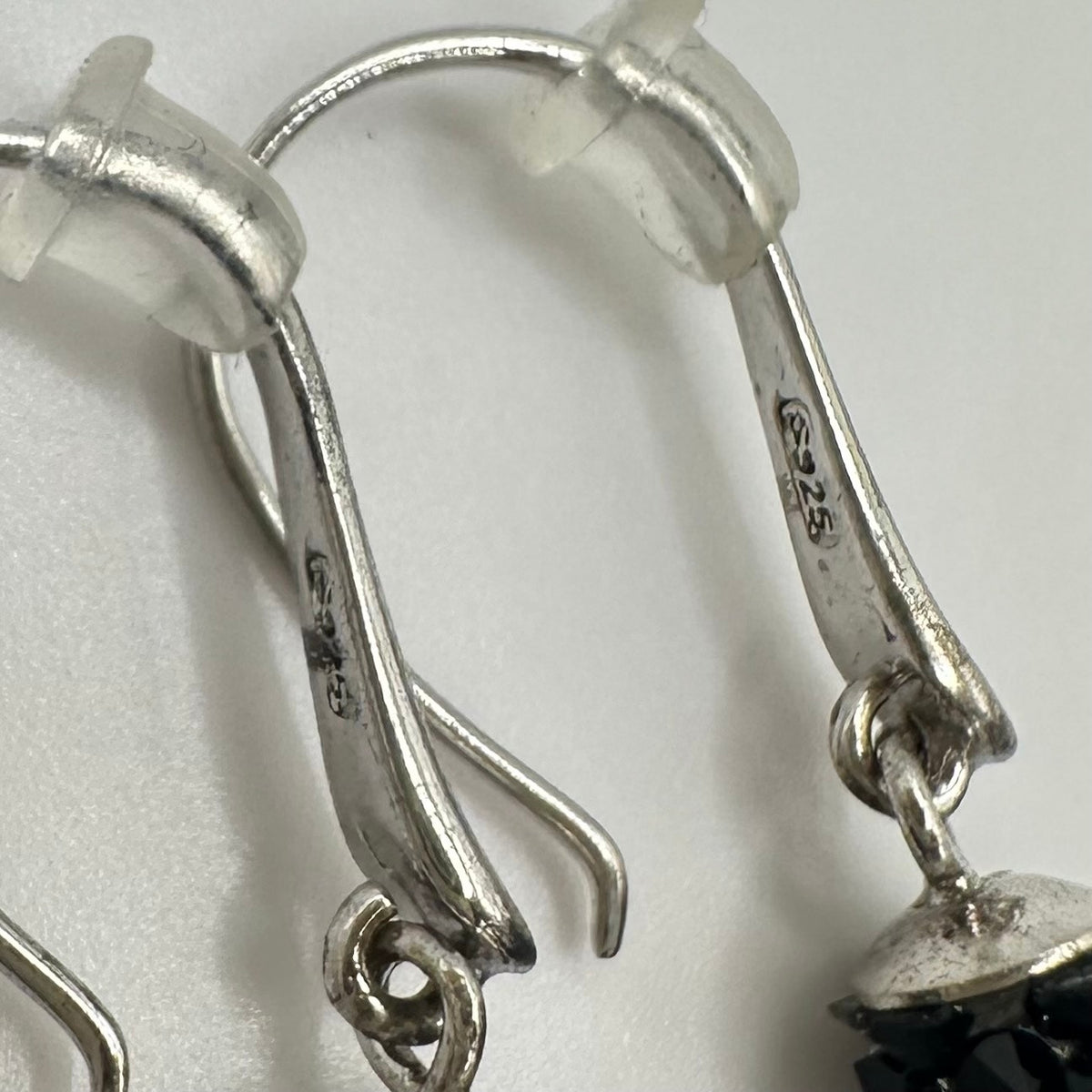 925 sterling silver Swarovski crystals tubes 18.75" necklace hook drop earrings
