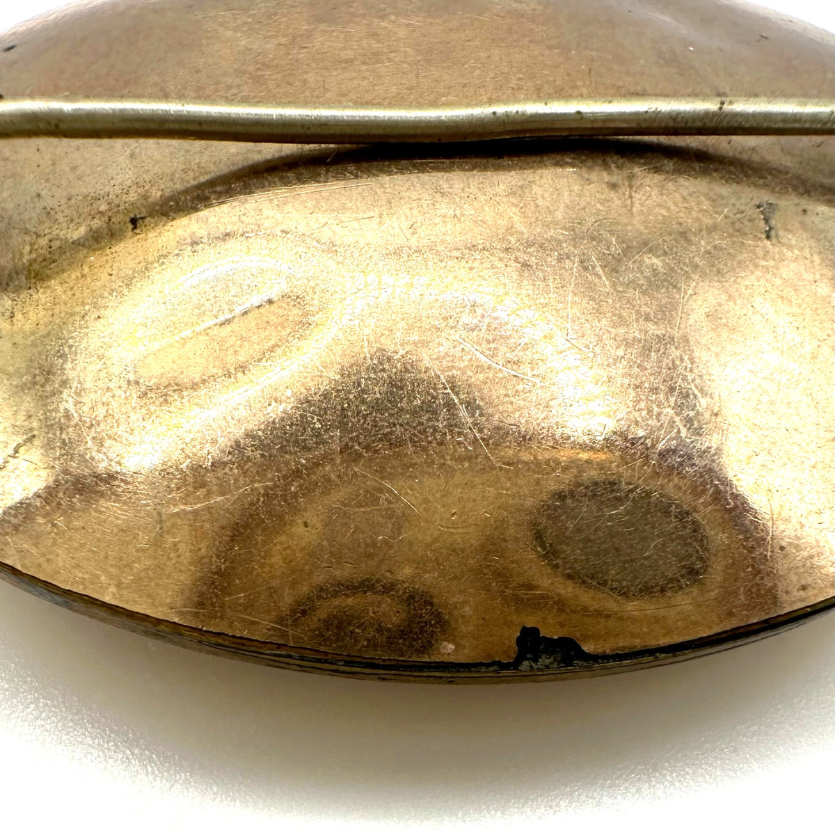 Antique Victorian gold filled woven brown hair mourning sentimental brooch pin