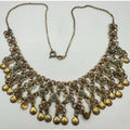 925 sterling silver gold vermeil filigree genuine turquoise chain bib necklace