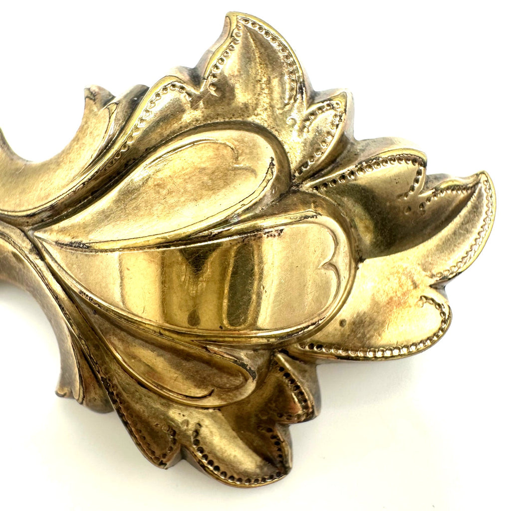 Antique Victorian 1800s gold filled 3D embossed leaves brooch pin 4.88 grams