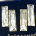 Antique Art Deco 1920s brass Czech glass sterling silver screw back earrings