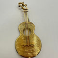 Krementz vintage 14kt yellow gold overlay plated large guitar brooch pin