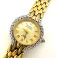 Armitron real diamonds Quartz gold tone round 20.5mm dial stainless steel watch