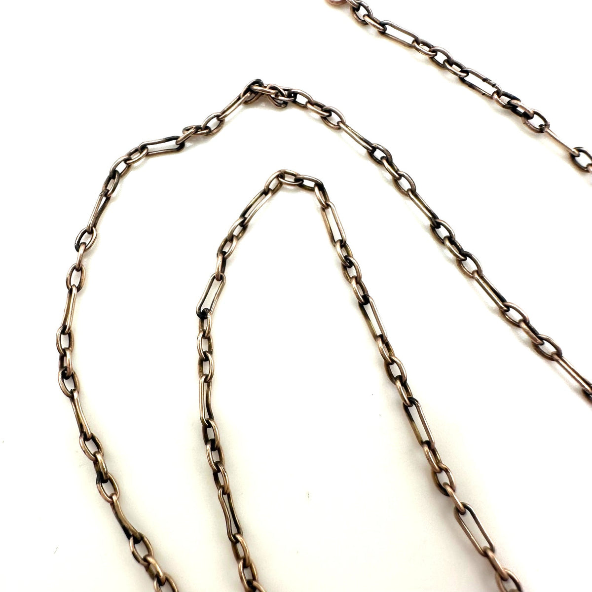 Antique Victorian Edwardian gold filled chain blue glass pendant necklace
