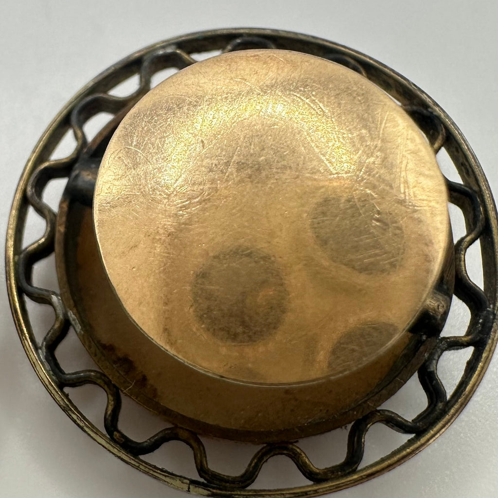 Antique Victorian 1800s solid 10kt & gold filled carved shell cameo cufflinks