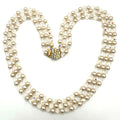 Vintage 3 multi strand AB aurora borealis glass pearls beaded necklace
