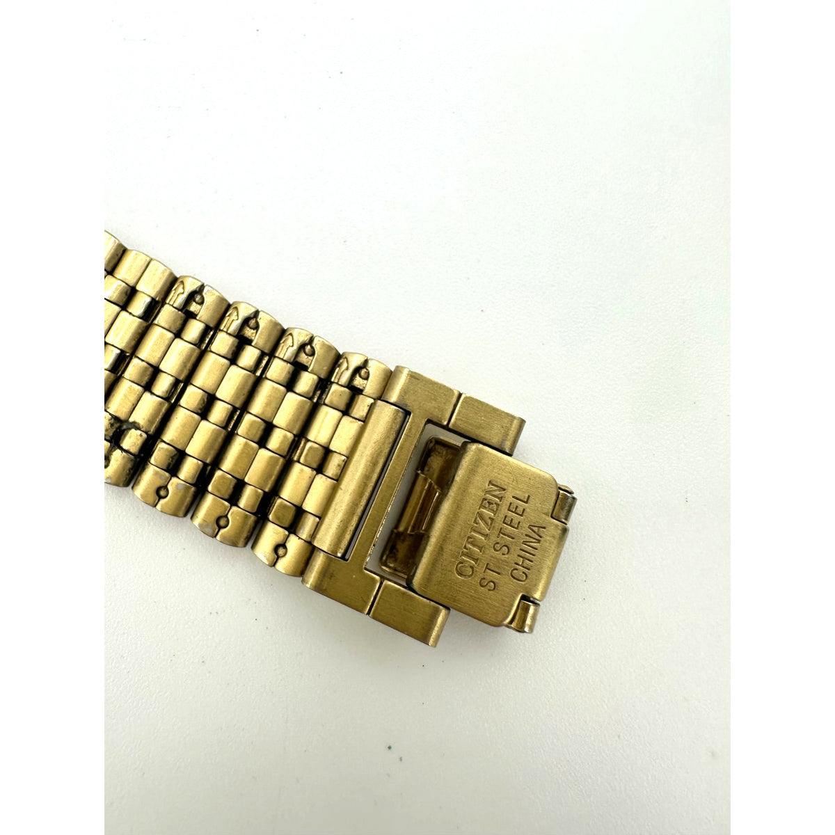 Citizen vintage 1020-954562 Quartz gold black round dial stainless steel watch