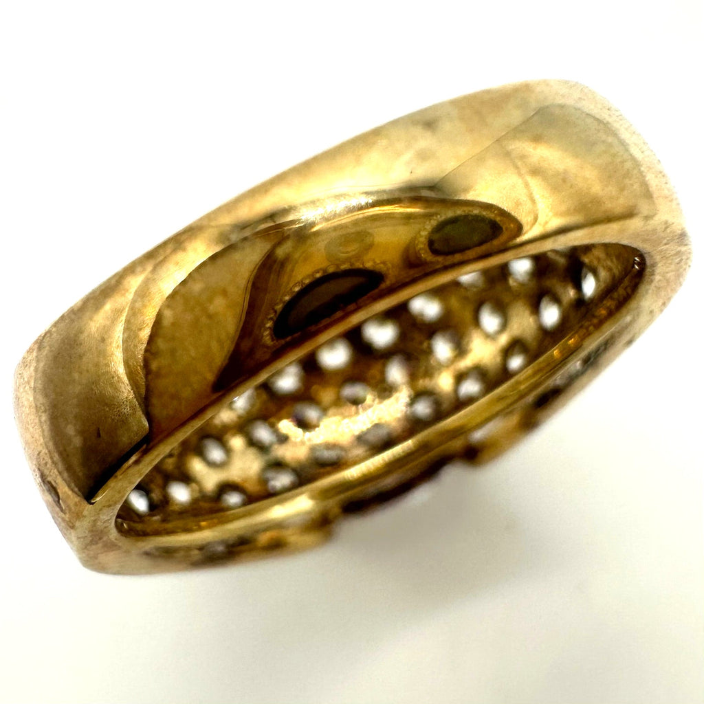 Key Star 925 sterling silver gold vermeil cubic zirconia cocktail ring size 7.5