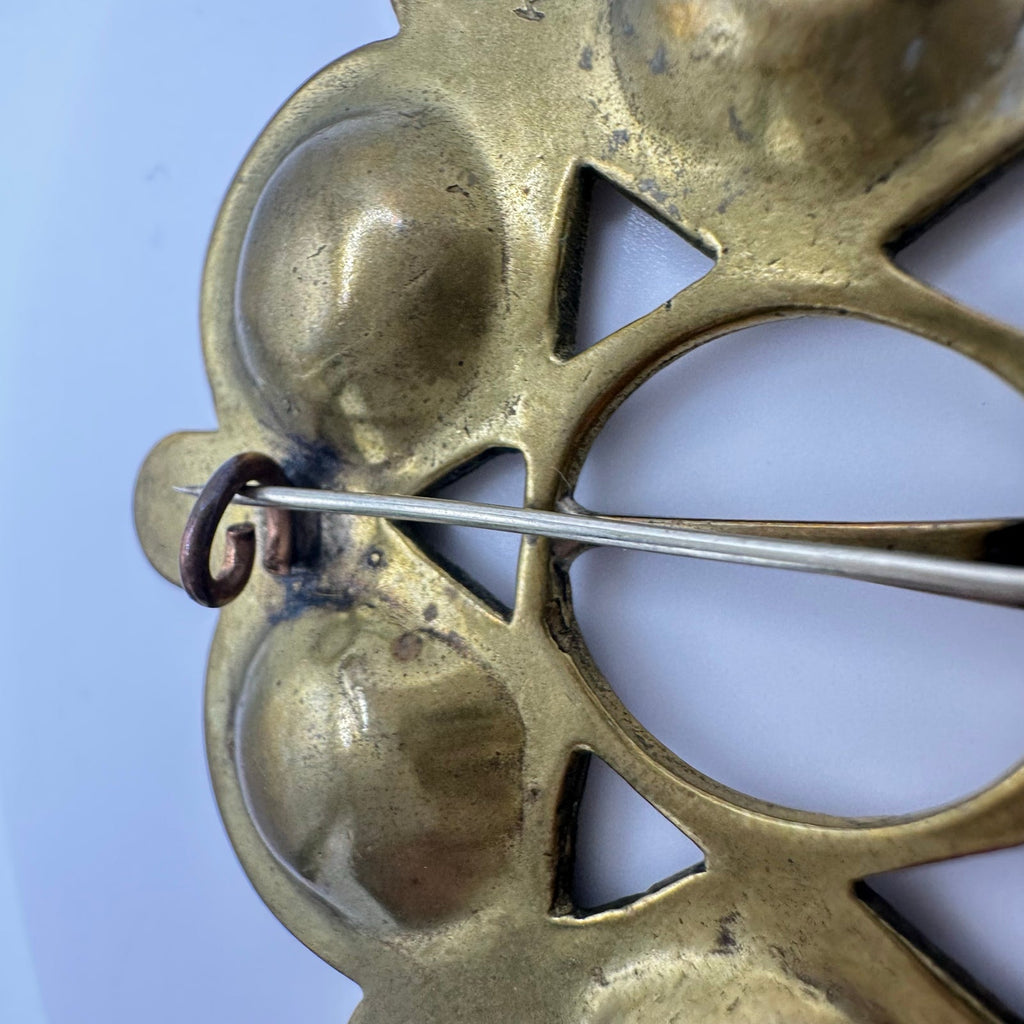 David Andersen Norwegian vintage gold tone brass jumbo modernist brooch pin