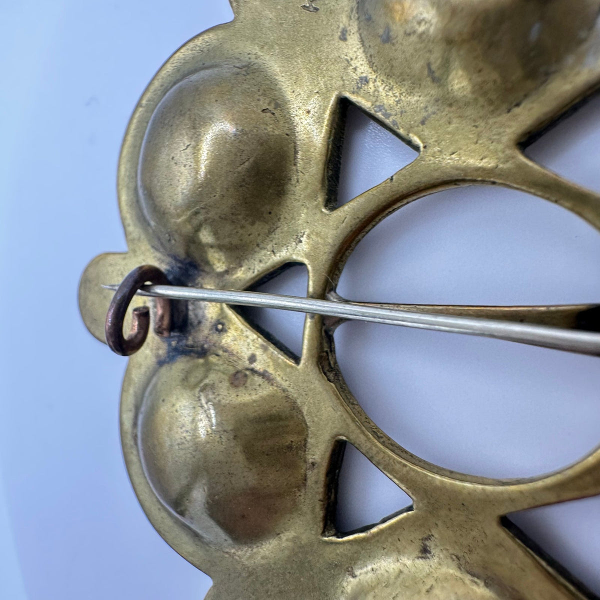David Andersen Norwegian vintage gold tone brass jumbo modernist brooch pin