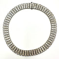 Antique Art Deco 1930s silver tone clear Czech glass rhinestones necklace