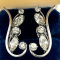 Krementz vintage clear rhinestones rhodium silver tone screw back earrings