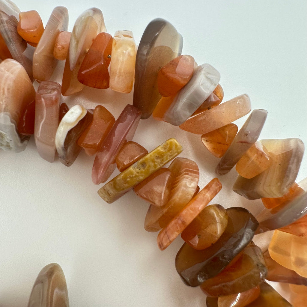 Vintage 925 sterling silver genuine carnelian agate beads beaded necklace 160g